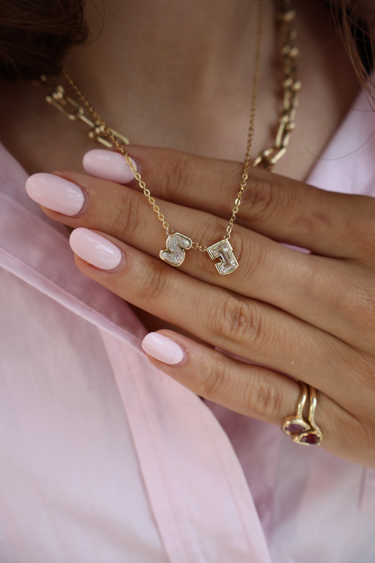 Lab-Grown Diamond Double Initial Necklace