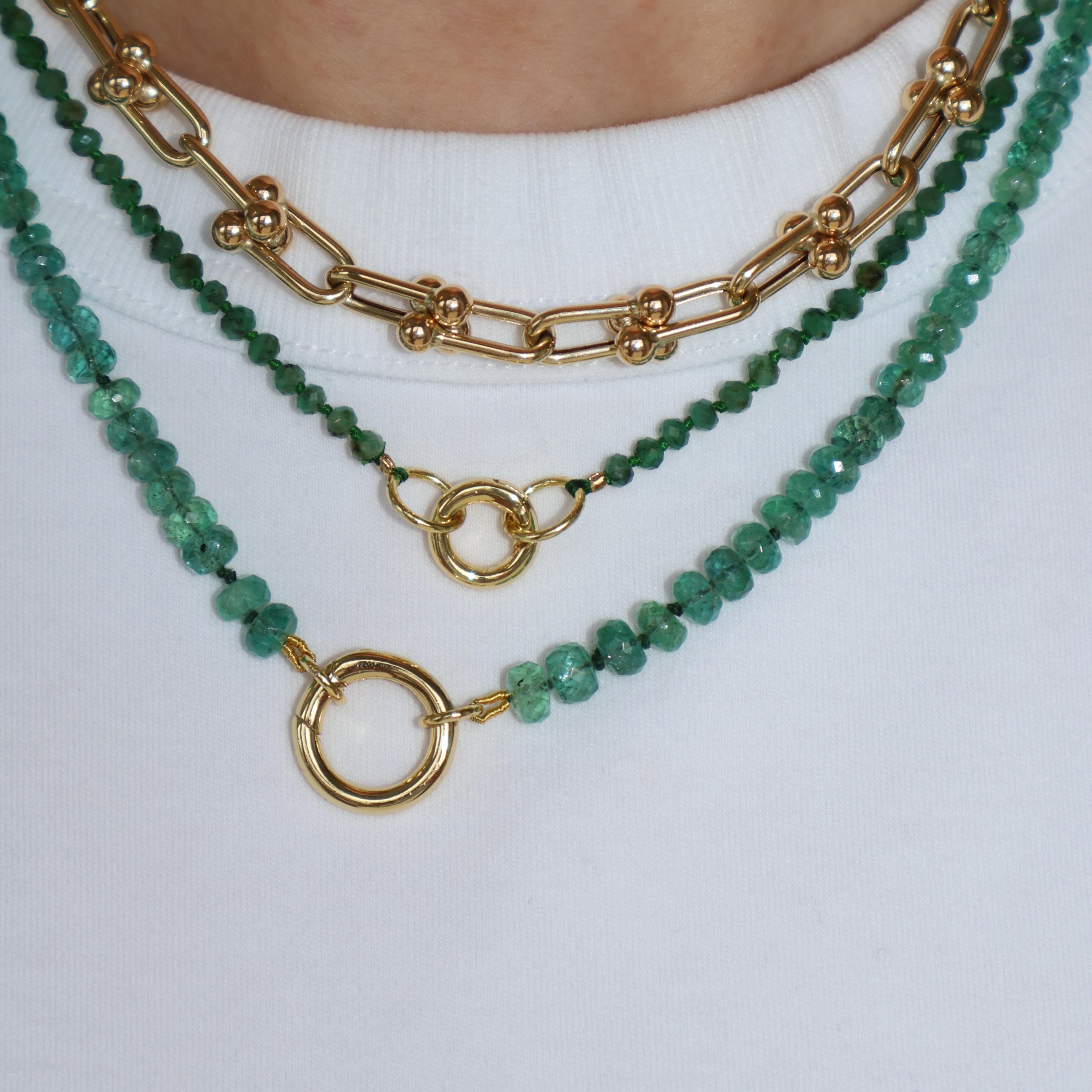 Emerald Strand Charm Necklace