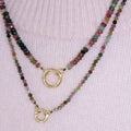 Watermelon Tourmaline Charm Necklace