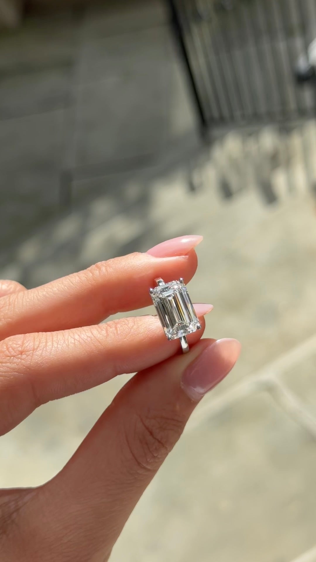 Emerald Cut Lab-Grown Engagement Ring