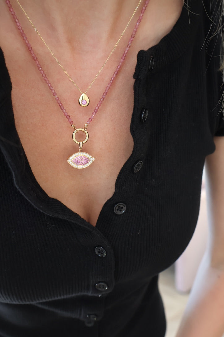 Pavé Pink Sapphire Evil Eye