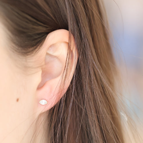 Bezel Marquise Studs