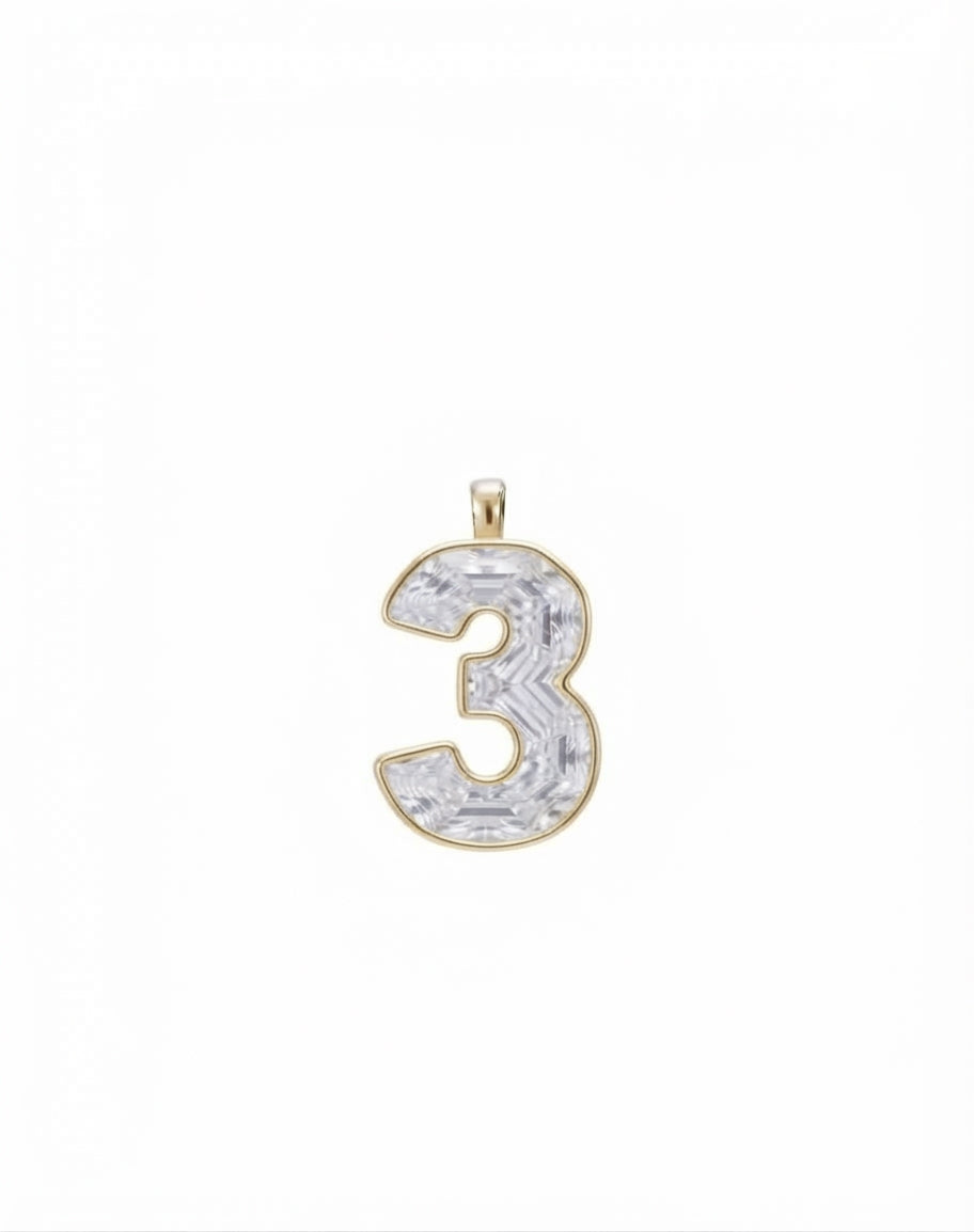 Lab-Grown Diamond Lucky Number Charm