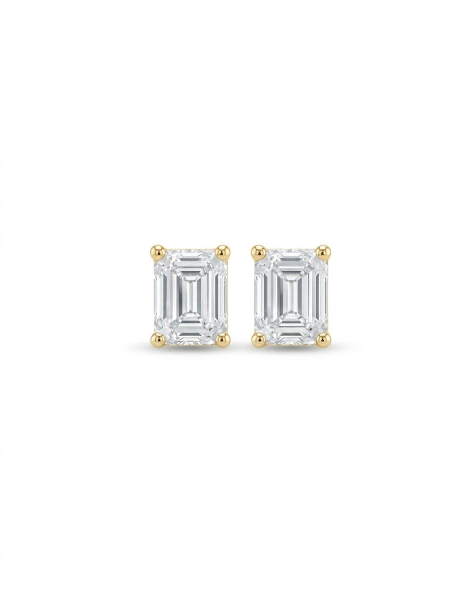 Emerald Cut Lab-Grown Diamond Studs
