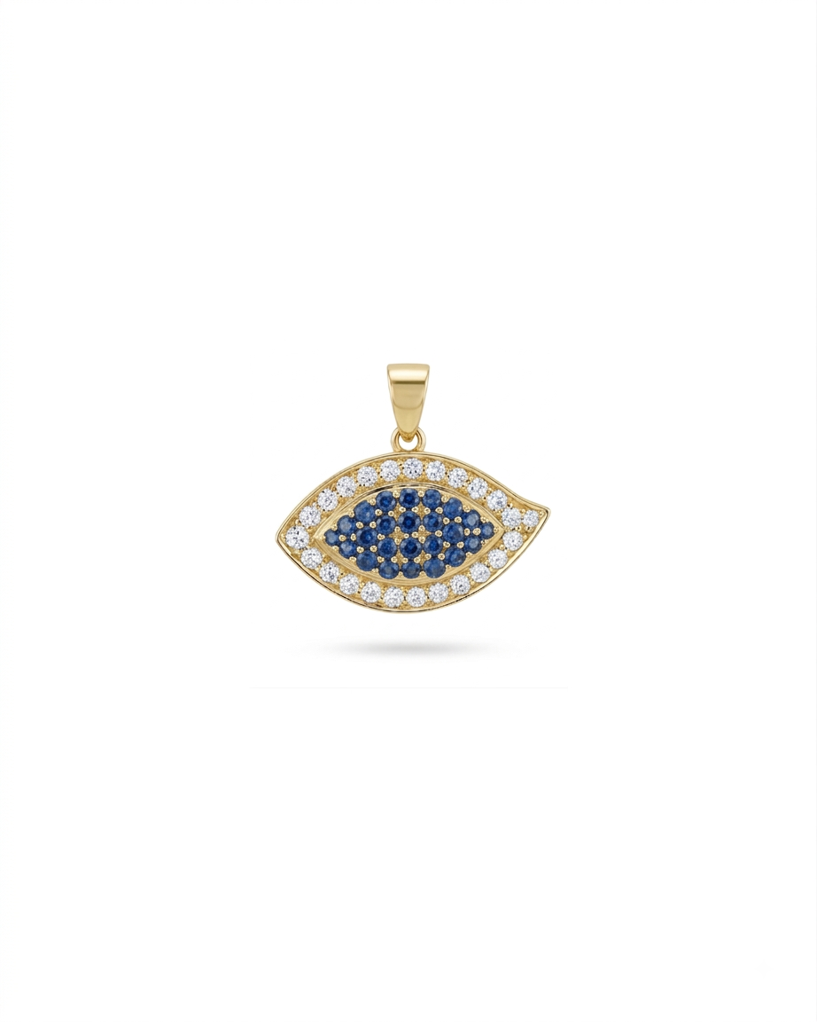 Blue Sapphire Pavé Evil Eye