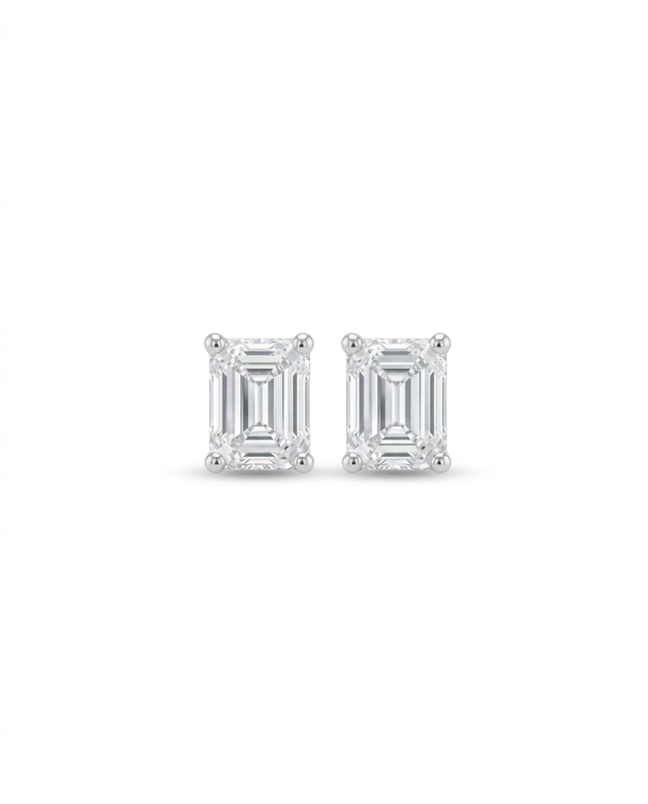 Emerald Cut Lab-Grown Diamond Studs