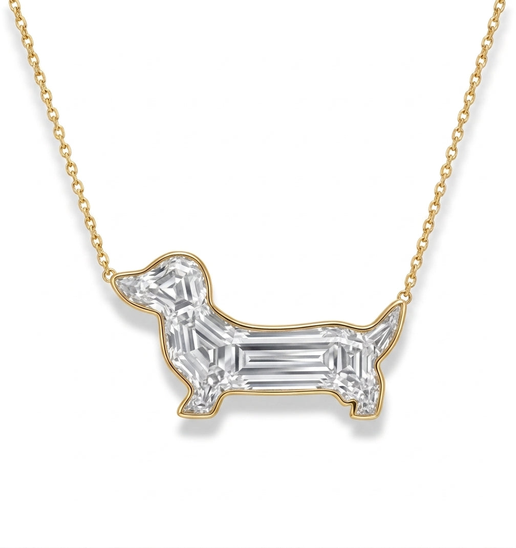 Dachshund-Cut Lab-Grown Necklace