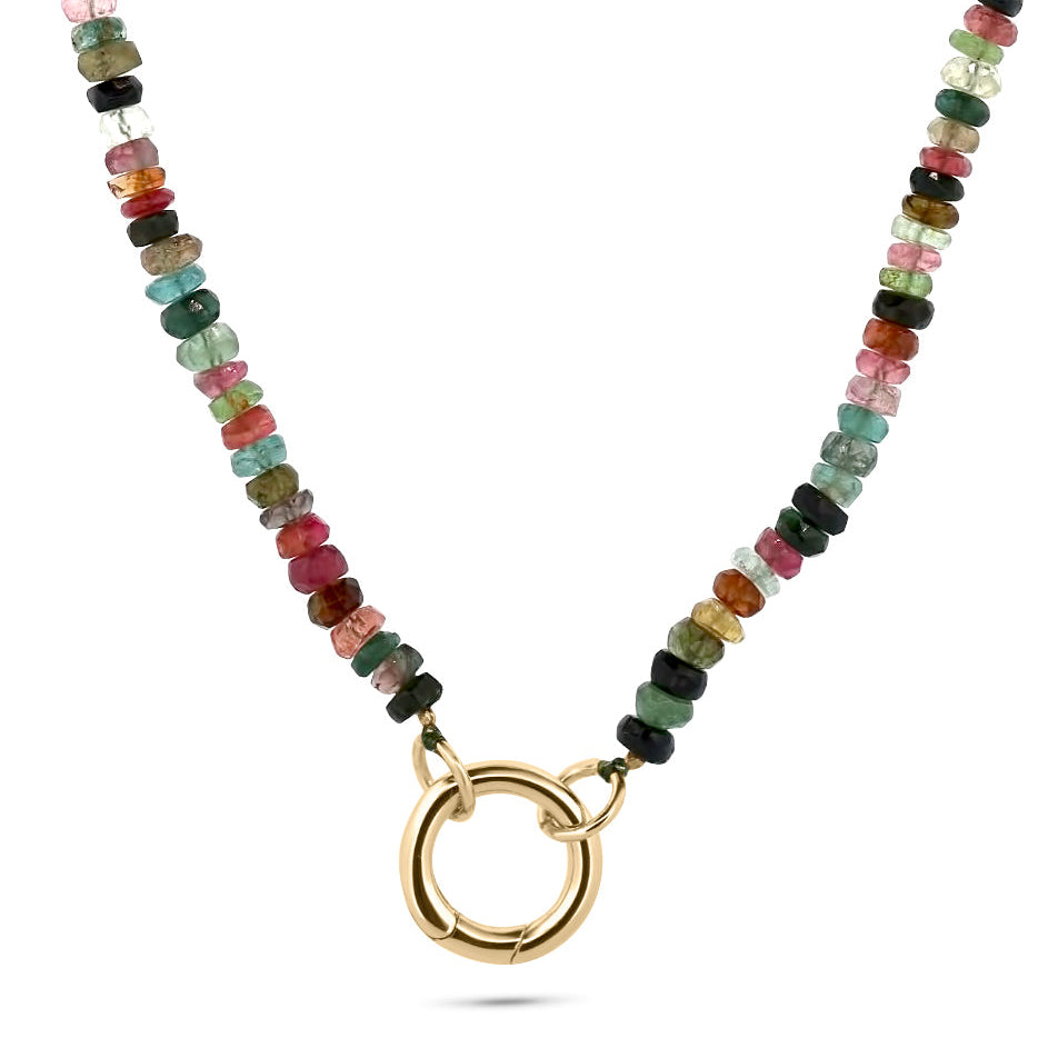 Watermelon Tourmaline Charm Necklace
