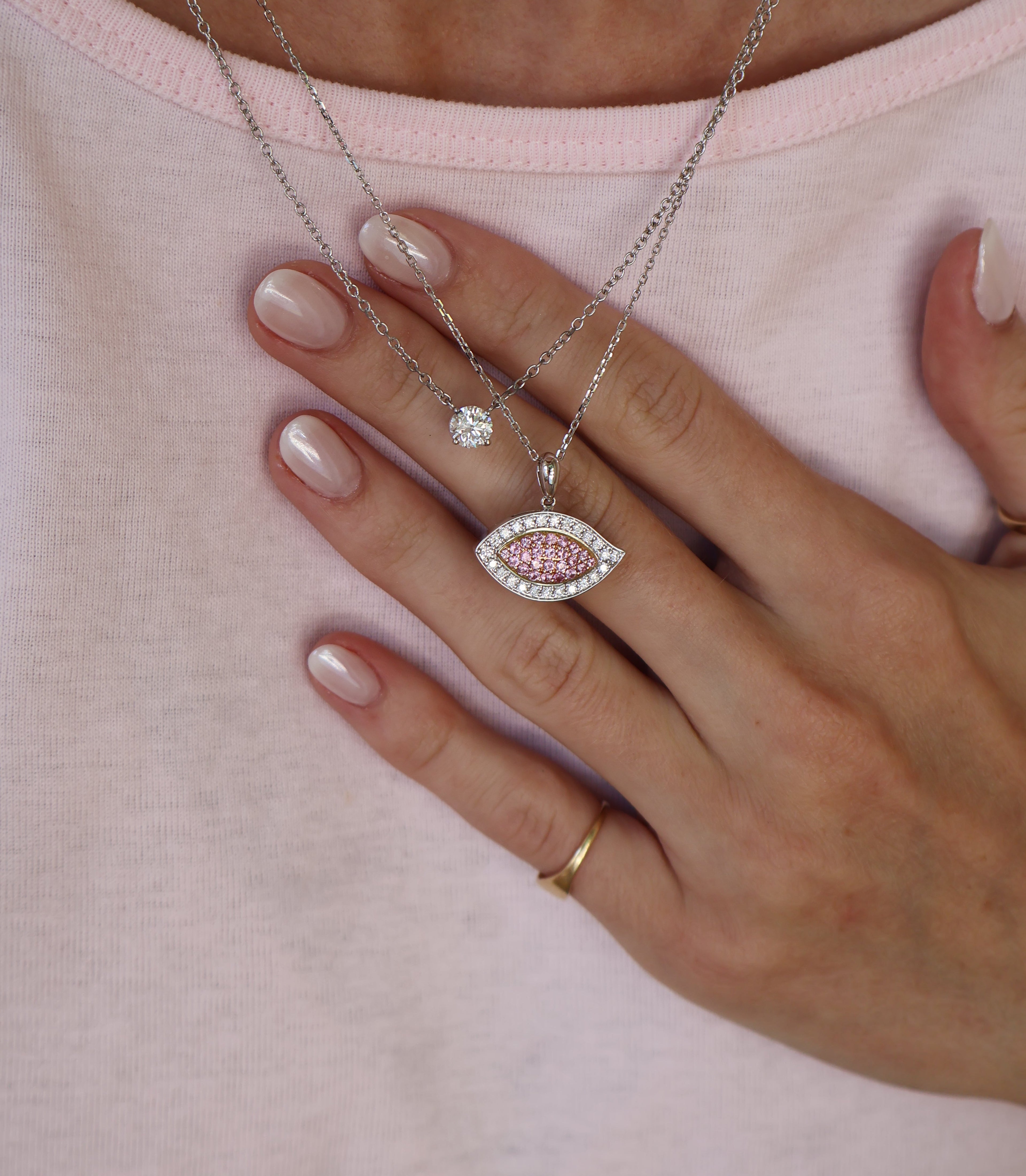 White Gold Pavé Evil Eye