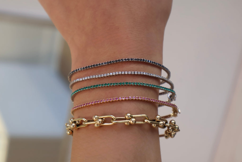 Pink Sapphire Tennis Bracelet