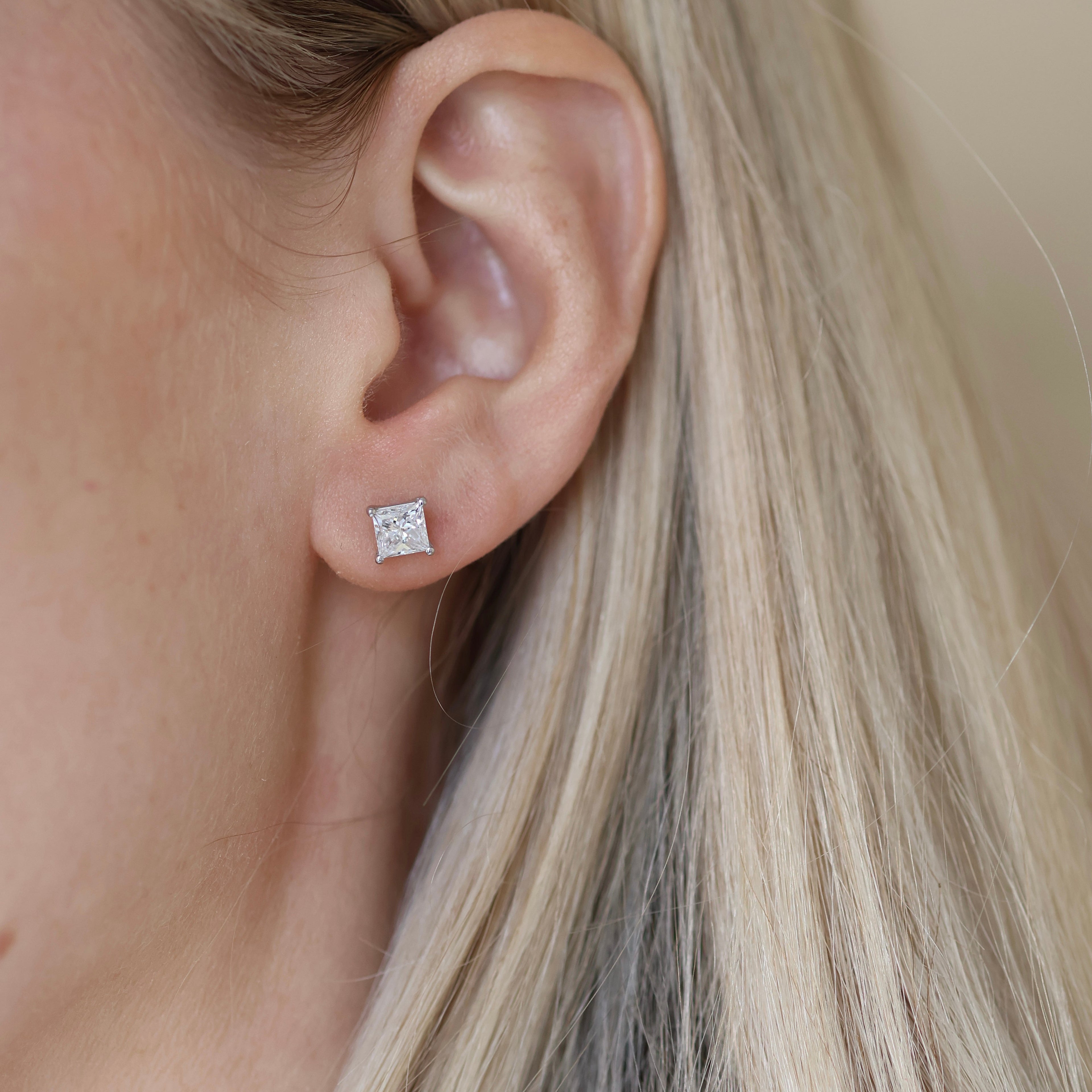Princess Cut Lab-Grown Diamond Studs
