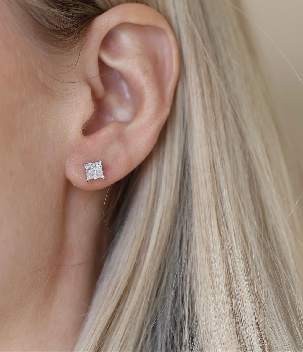 Princess-Cut Lab Grown Diamond Studs