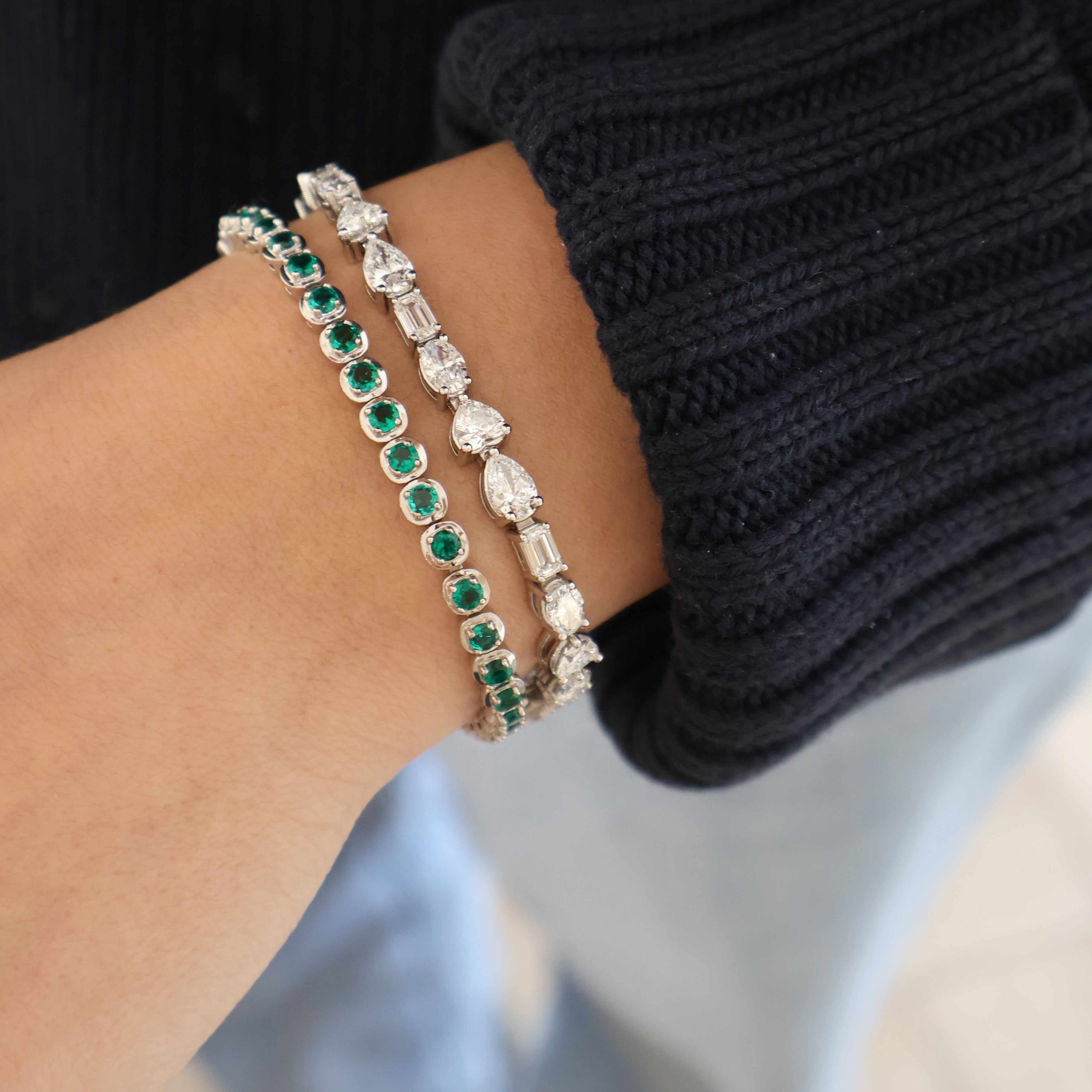 Multi Shape Lab-Grown Diamond Tennis Bracelet