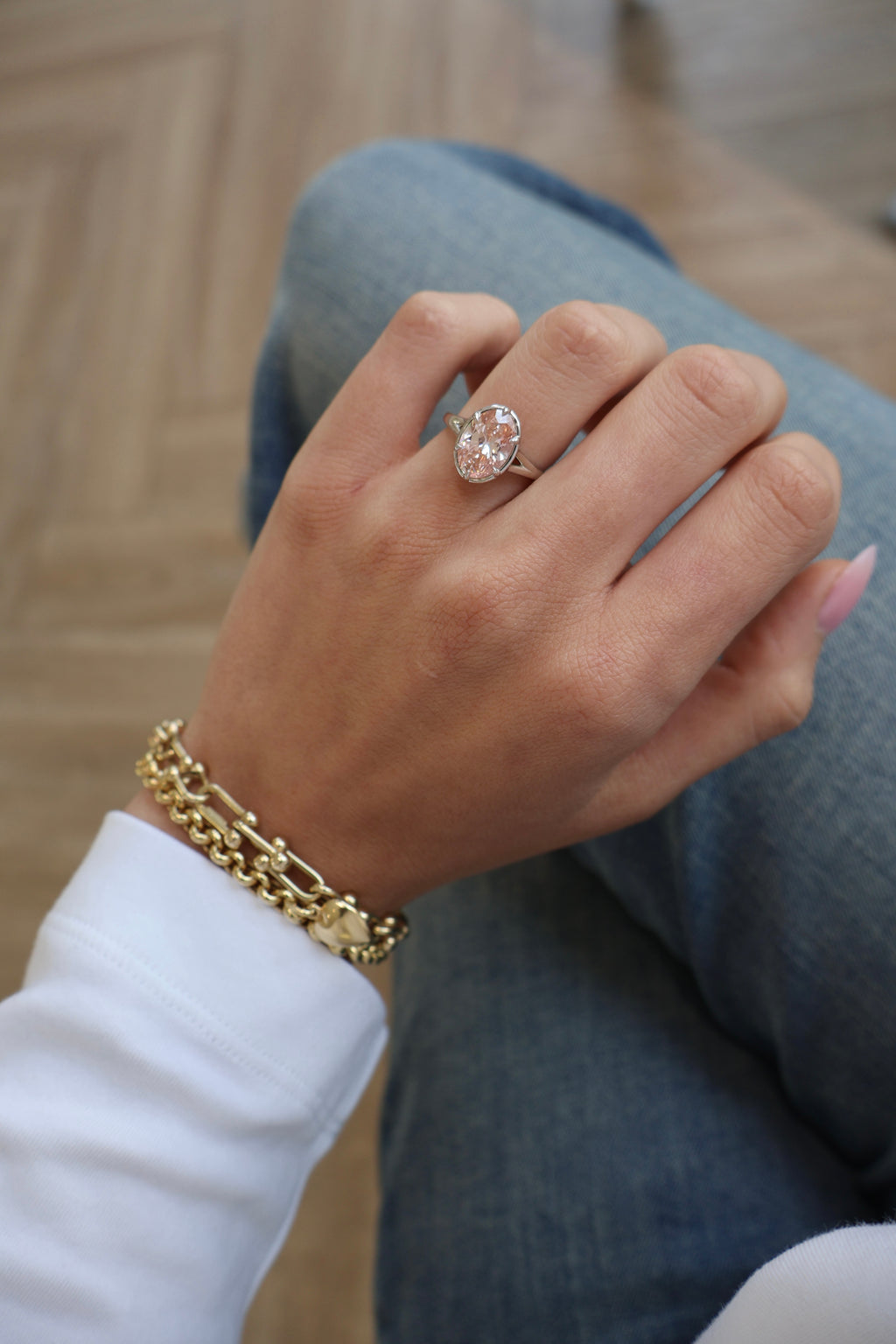 Blush Pink Lab-Grown Diamond Ring