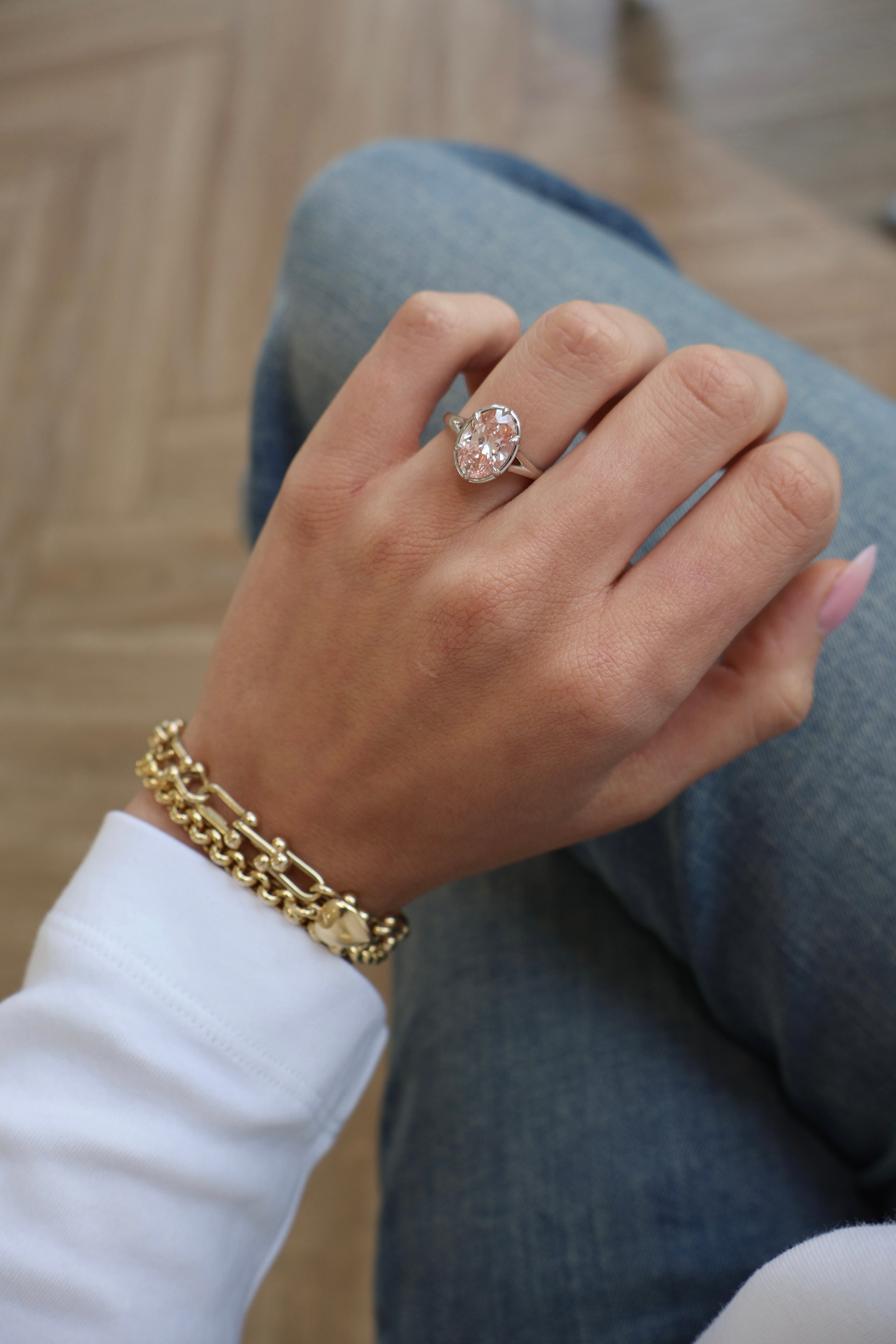 Blush Pink Lab-Grown Diamond Ring