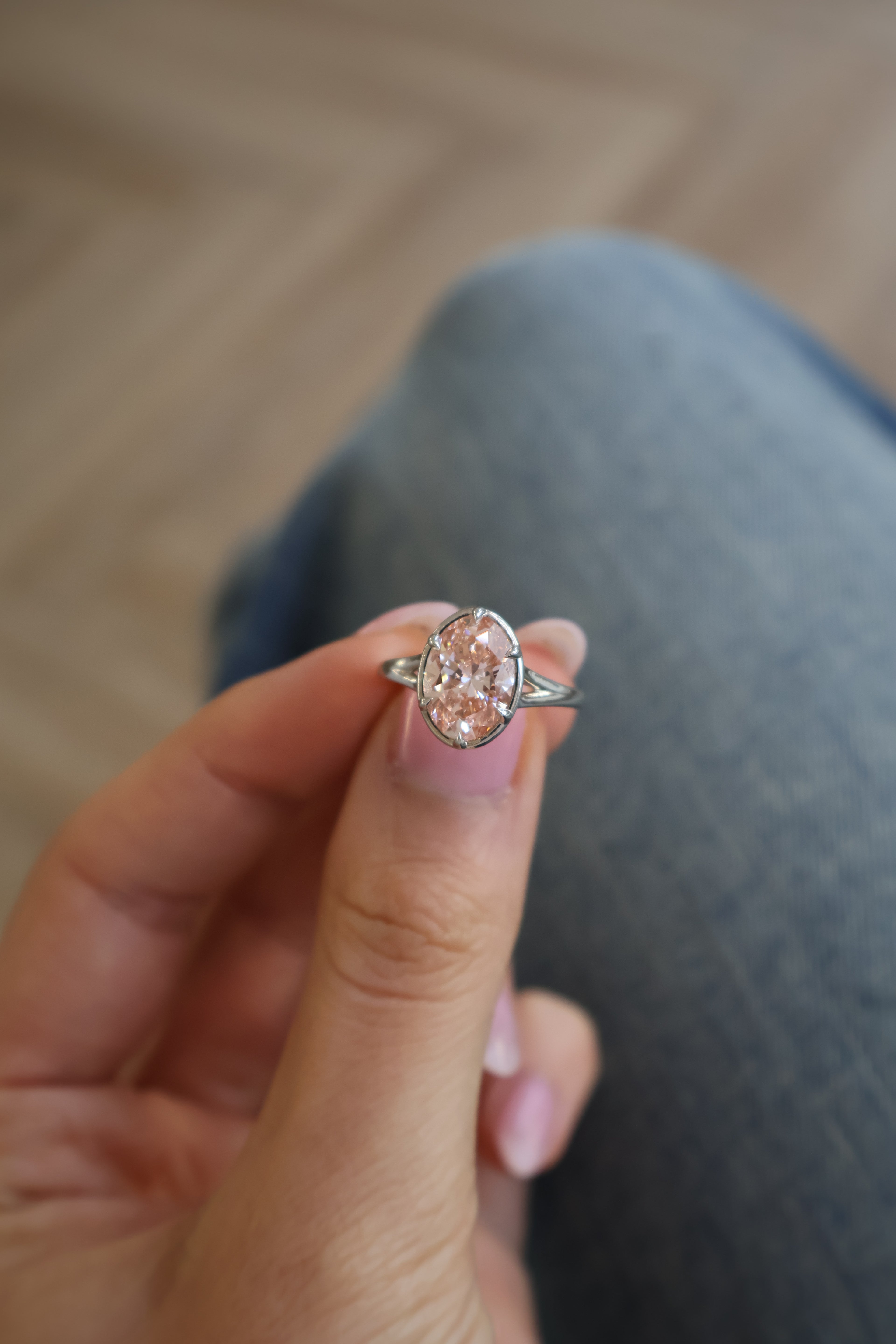Blush Pink Lab-Grown Diamond Ring