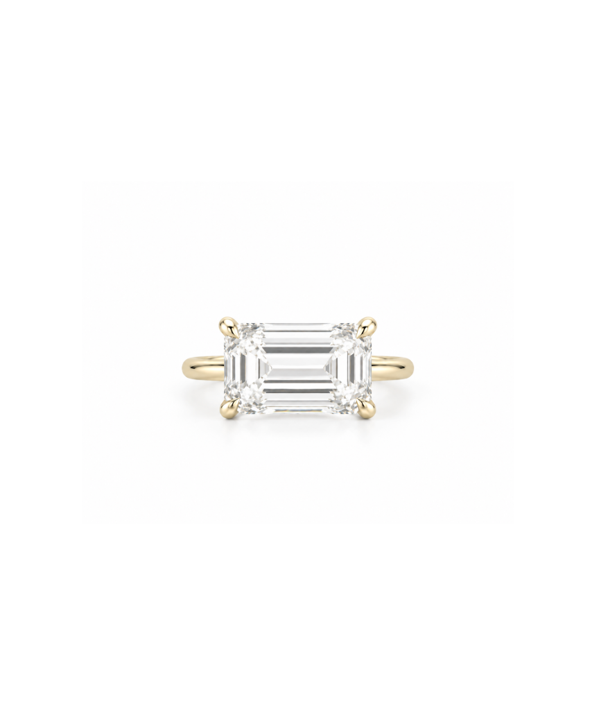Emerald Cut Lab-Grown Engagement Ring
