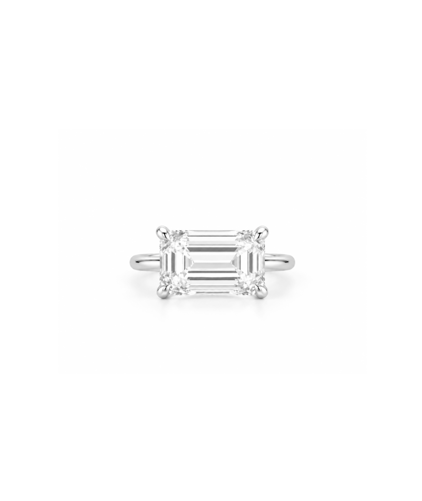 Emerald Cut Lab-Grown Engagement Ring