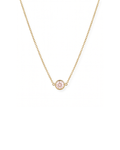 10kt Yellow Gold Pink Diamond Bezel Necklace