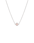 14kt White Gold Pink Diamond Bezel Necklace