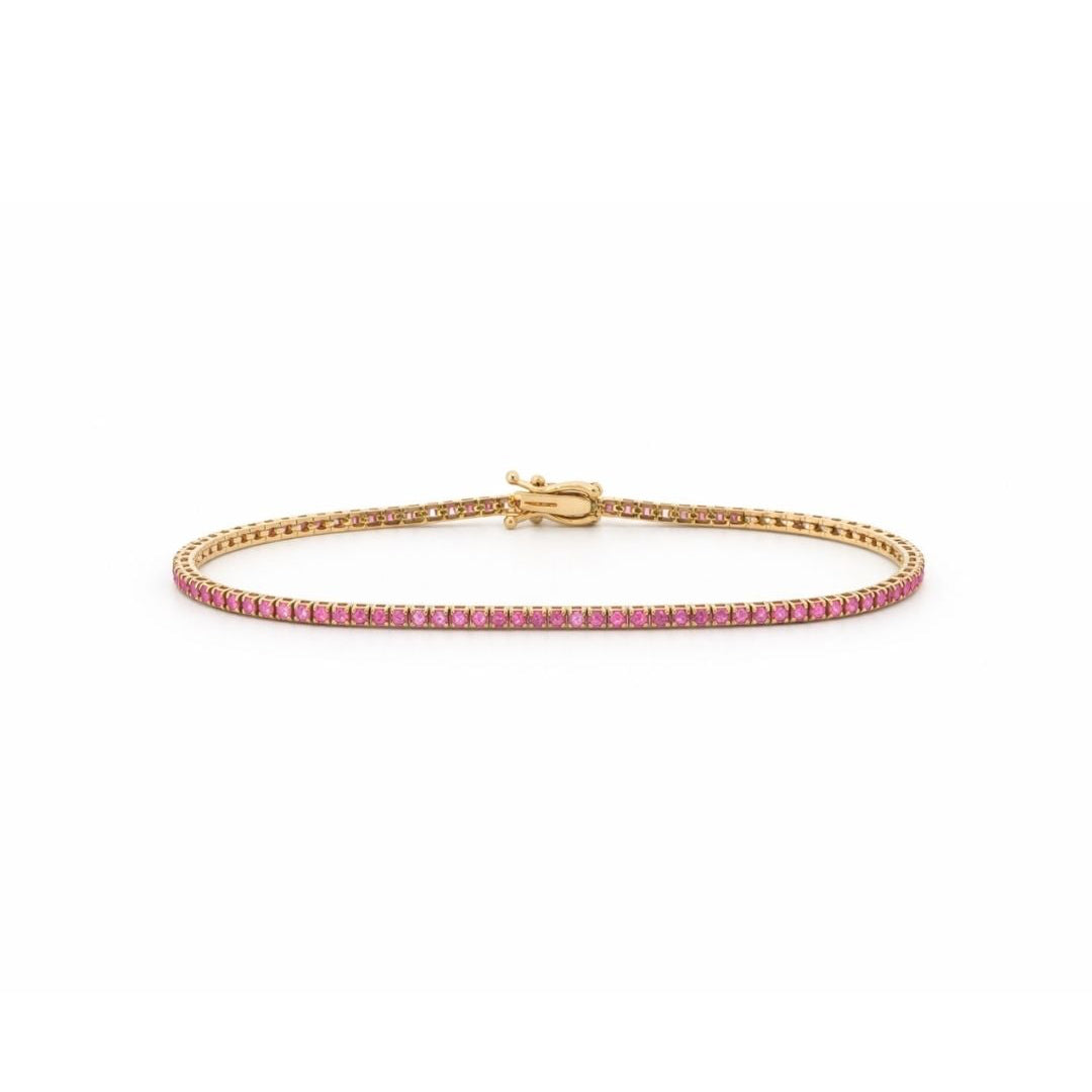 Pink Sapphire Tennis Bracelet