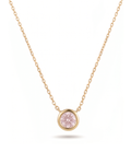 10kt Yellow Gold Pink Diamond Bezel Necklace