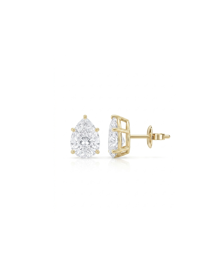 2CTW Pear-Cut Diamond Studs