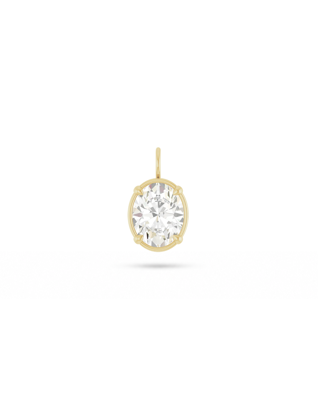 Oval Lab-Grown Bezel Pendant