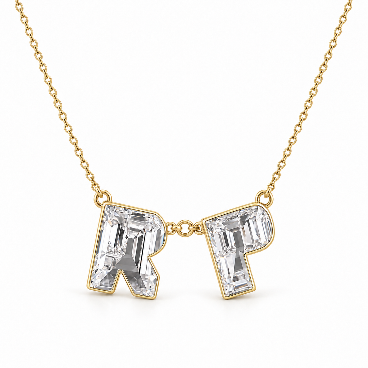Lab-Grown Diamond Double Initial Necklace