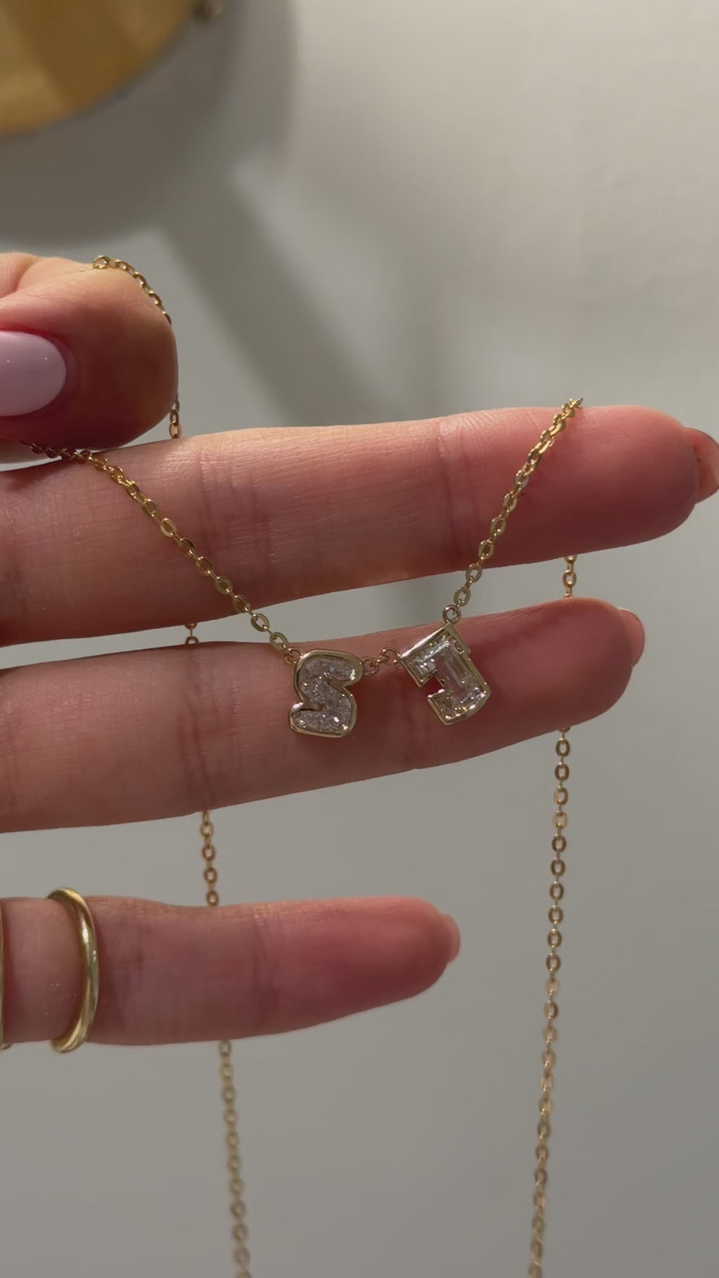 Lab-Grown Diamond Letter Necklace