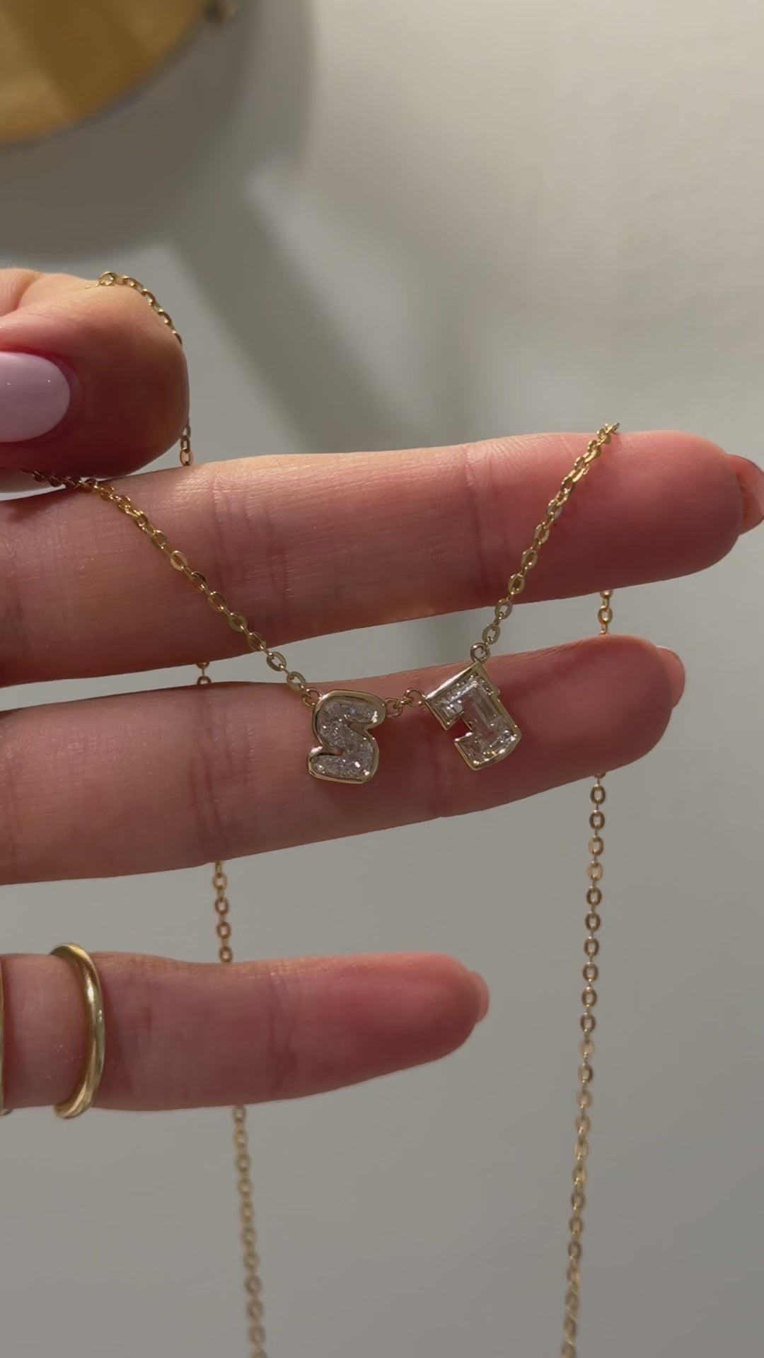 Lab-Grown Diamond Letter Necklace